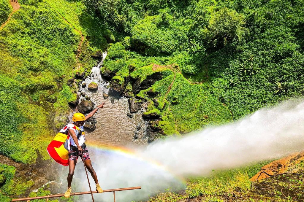 abseiling in Sipi falls