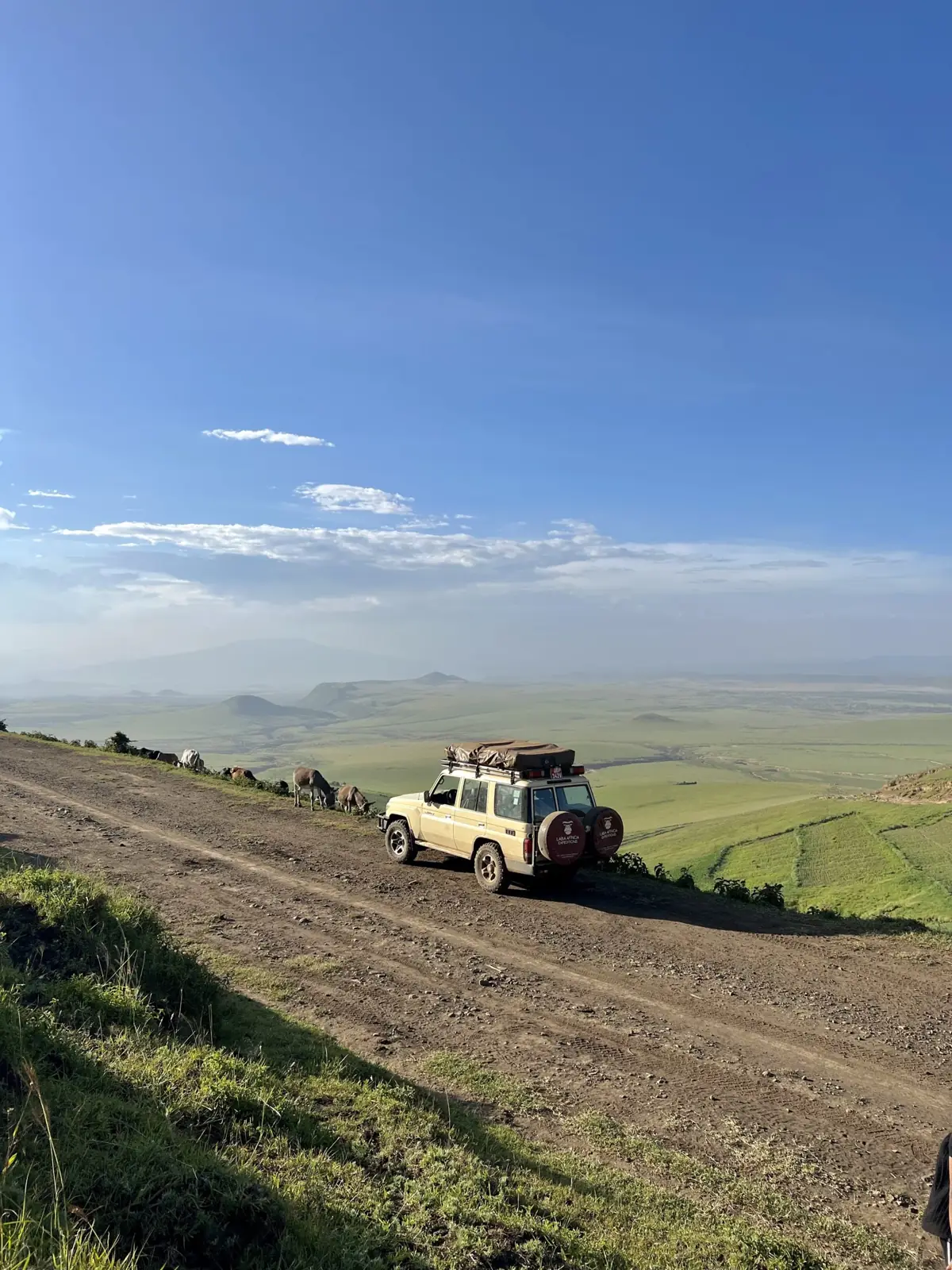 Safari-ready Toyota Land Cruiser on an East African self-drive route